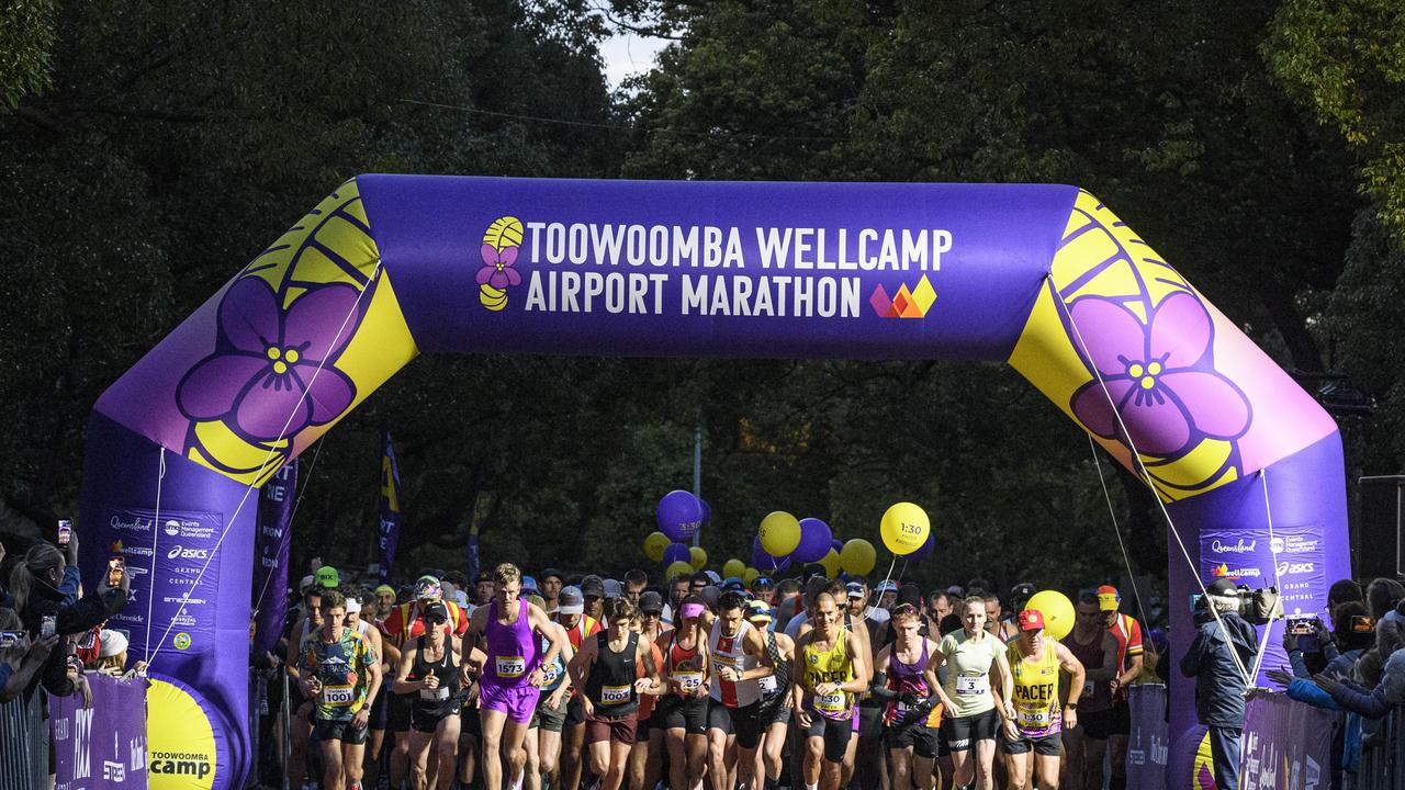 Toowoomba Marathon (and half marathon) starts on Margaret St, Sunday, May 4, 2025. Picture: Kevin Farmer