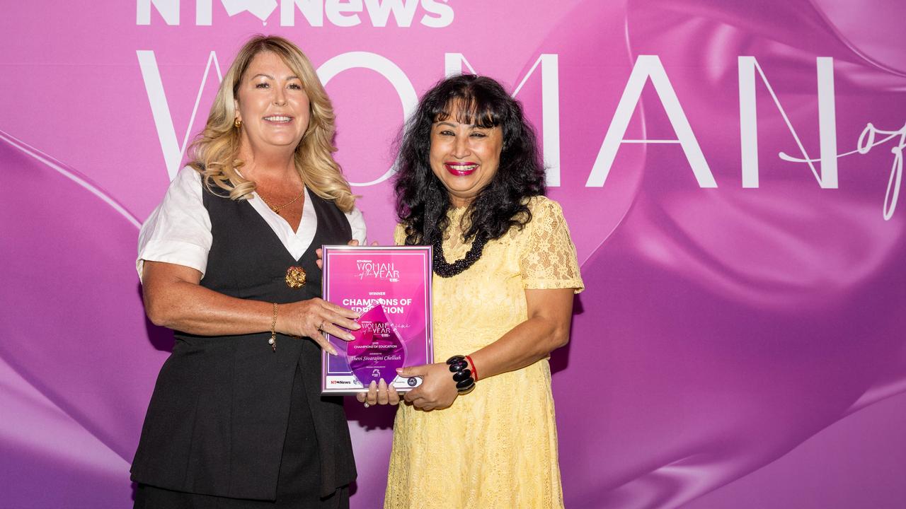 Thevi Sivarajini Chelliah Winner of the CHAMPIONS OF EDUCATION Presented by Top End Group Training at the 2025 NT NEWS Woman of the Year. Picture: Pema Tamang Pakhrin