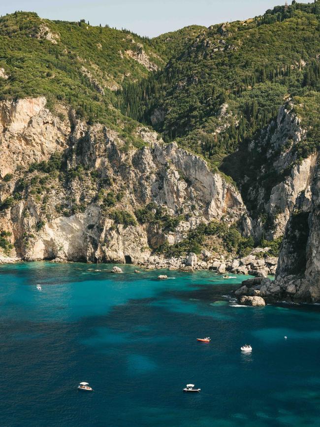 Approaching Palaiokastritsa in Corfu.