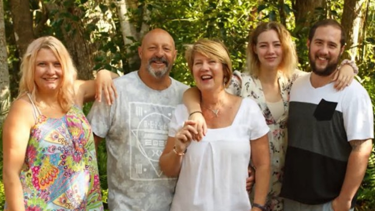 Cassie Townsend with her parents and siblings, in a photo shown at her funeral.