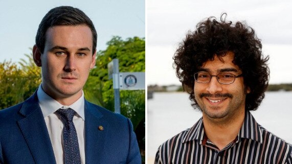 Candidates MP Sam O'Connor, LNP, and Amin Javanmard for the Greens.