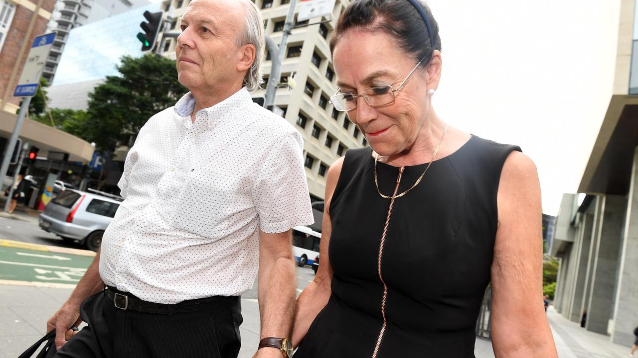 Theresa Dalton is seen leaving the Supreme Court in Brisbane earlier this year. She was jailed today for ordering a hit on her ex-husband Malcolm Stewart in 2010. Picture: AAP Image/Dan Peled.