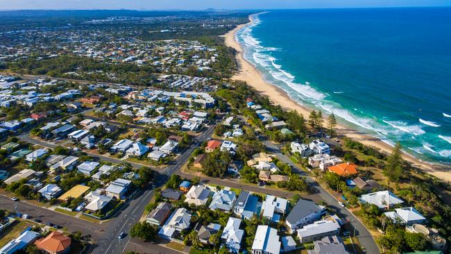 Coastline at Dicky Beach in Caloundra.