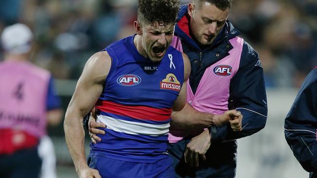 Tom Liberatore is the latest victim of the Bulldogs’ current injury curse. Picture: Wayne Ludbey