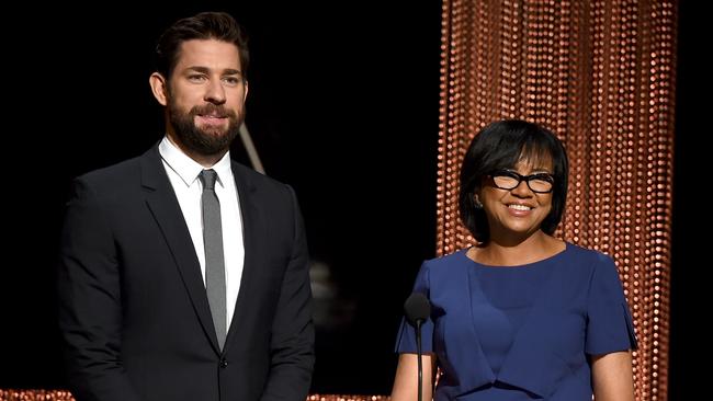 LOS ANGELES, CA - JANUARY 14: Actor John Krasinski (L) and President of the Academy of Motion Picture Arts and Sciences Cheryl Boone Isaacs announce the nominees during the 88th Oscars Nominations Announcement at the Academy of Motion Picture Arts and Sciences on January 14, 2016 in Los Angeles, California. (Photo by Kevin Winter/Getty Images)