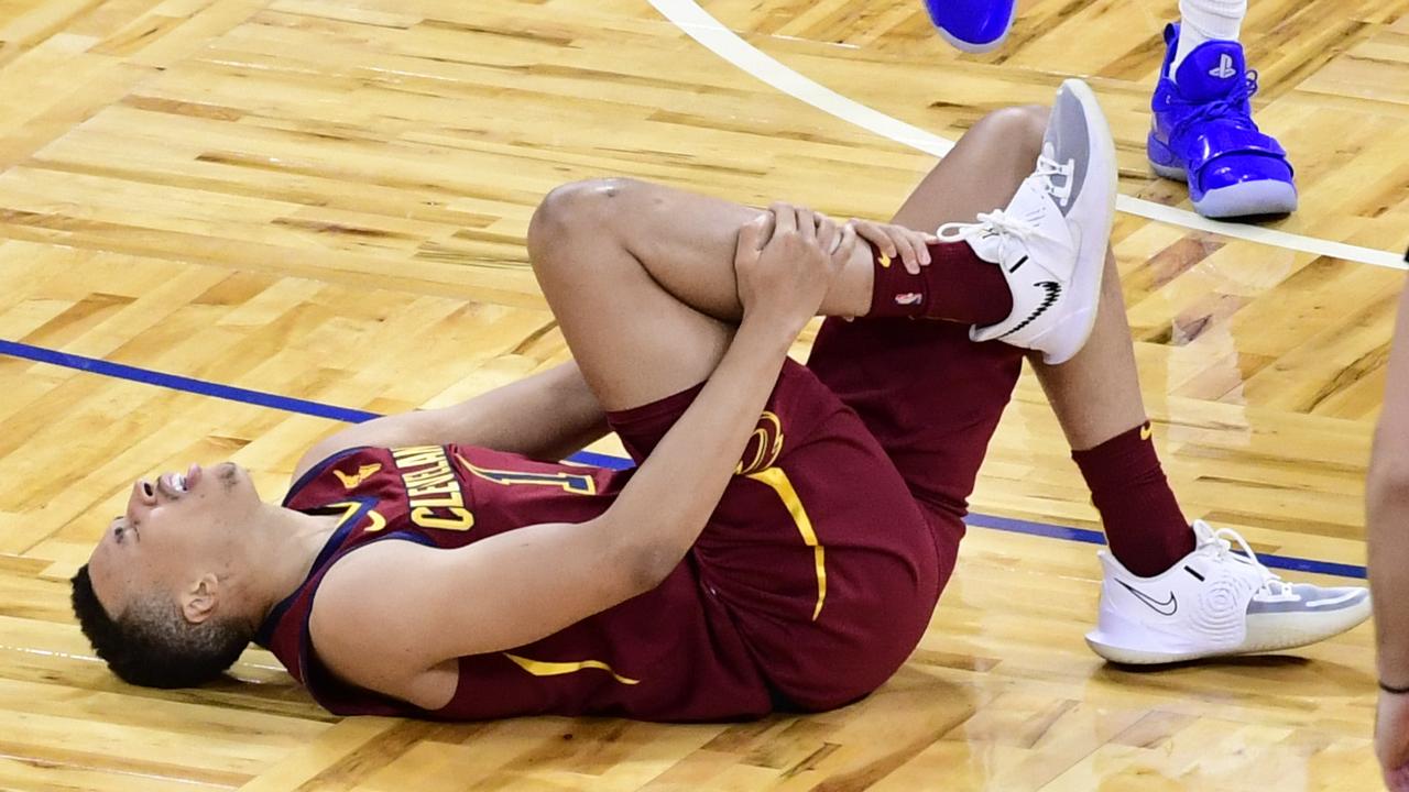 Dante Exum down injured. (Photo by Douglas P. DeFelice/Getty Images)