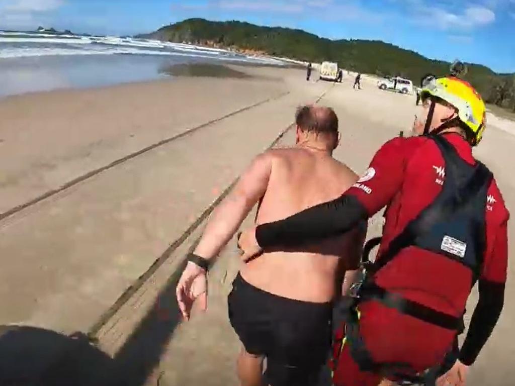 Rick Shearman has recounted his lucky escape after he used his Apple Watch to dial triple-0 when he was dragged out 1km to sea. Picture: Supplied