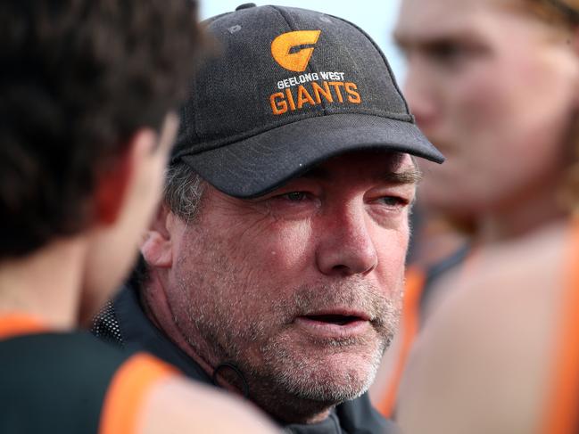 Greg Mellor Coach for Geelong West. GFL: Geelong West v Bell Park