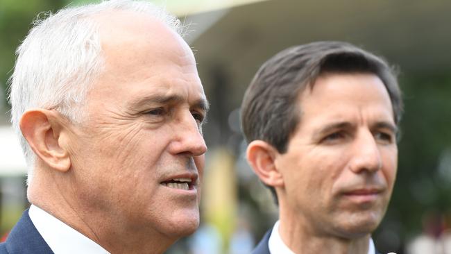 Prime Minister Malcolm Turnbull and Federal Education Minister Simon Birmingham. Picture: AAP