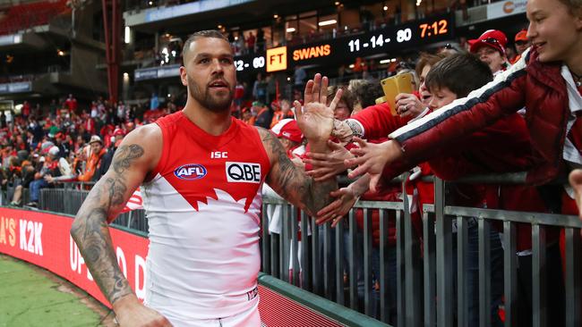 The Buddy Effect: Lance Franklin attracts attention wherever he goes. Picture: AAP