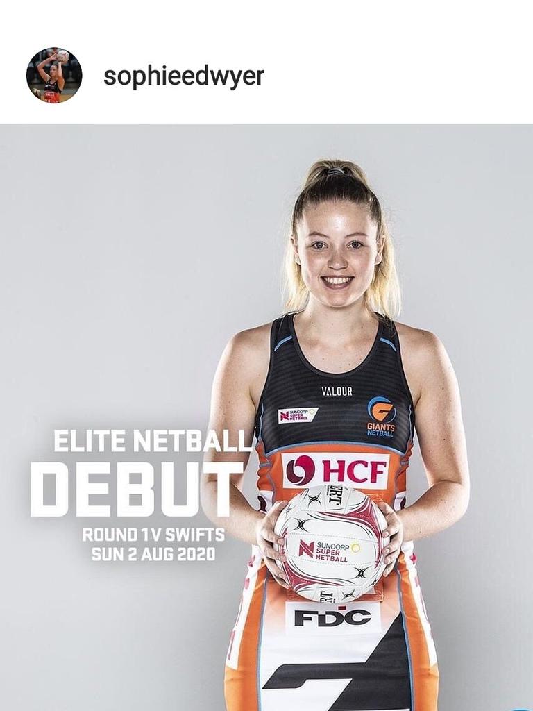 Dwyer’s debut came unexpectedly in 2020, even though she had little expectation of playing that season. Picture: Instagram
