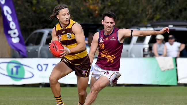 Senior QAFL aussie rules Aslpey v Palm Beach Saturday June 18, 2022. Picture, John Gass