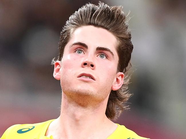 TOKYO, JAPAN - AUGUST 01: Rohan Browning of Team Australia competes in the Men's 100m Semi-Final on day nine of the Tokyo 2020 Olympic Games at Olympic Stadium on August 01, 2021 in Tokyo, Japan. (Photo by Matthias Hangst/Getty Images)