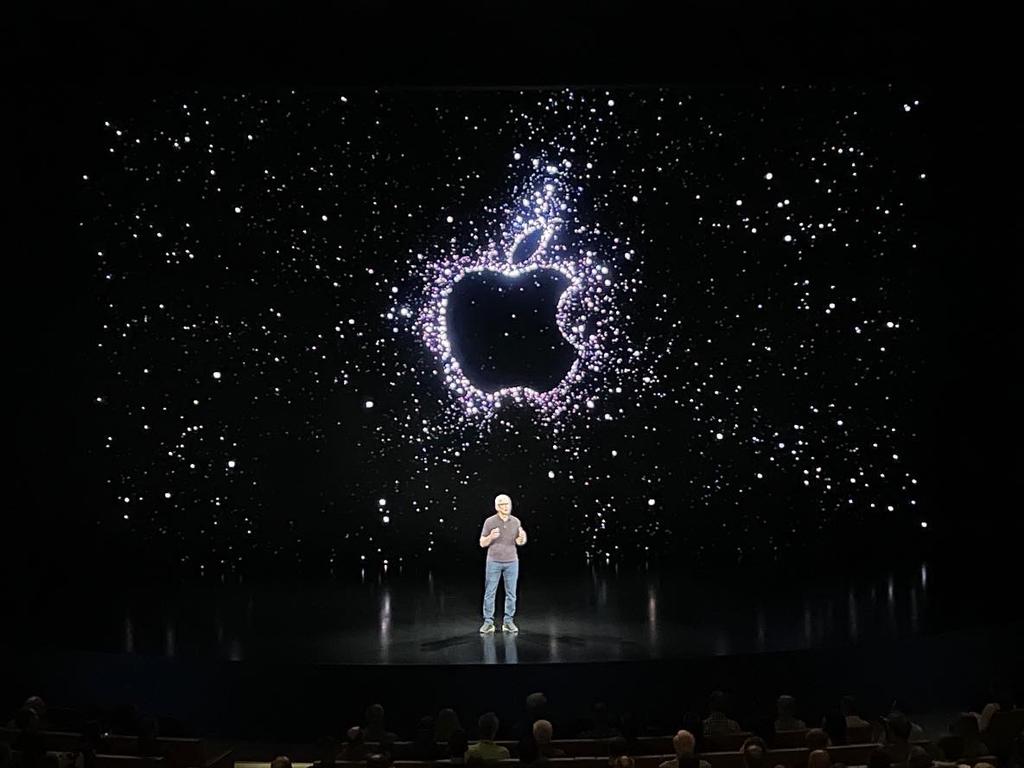 Apple CEO Tim Cook takes to the stage. Picture: Elly Awesome