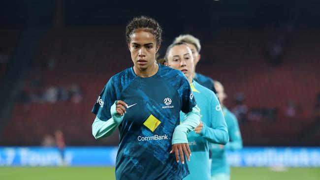 The Matildas have to work out how to get the best out of Mary Fowler. Photo by Arnd Wiegmann/Getty Images for Football Australia