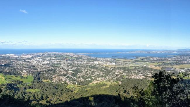 The lookout takes in Port Kembla, Lake Illawarra and Shellharbour. Picture: Dylan Arvela