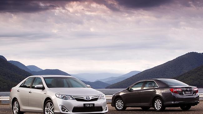 On struggle street ... The Toyota Camry Hybrid (left) Camry (right).