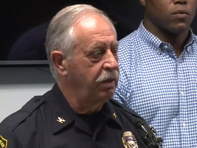 Virginia Beach Police Chief Jim Cervera speaks to the media.