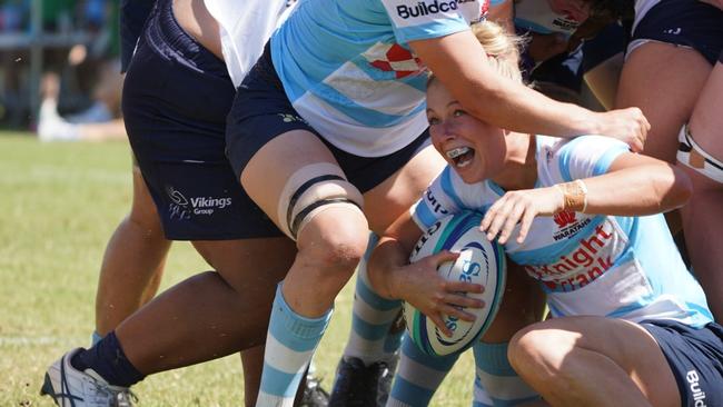 Waratahs players preparing for the Super W in a trial match. Picture: Supplied