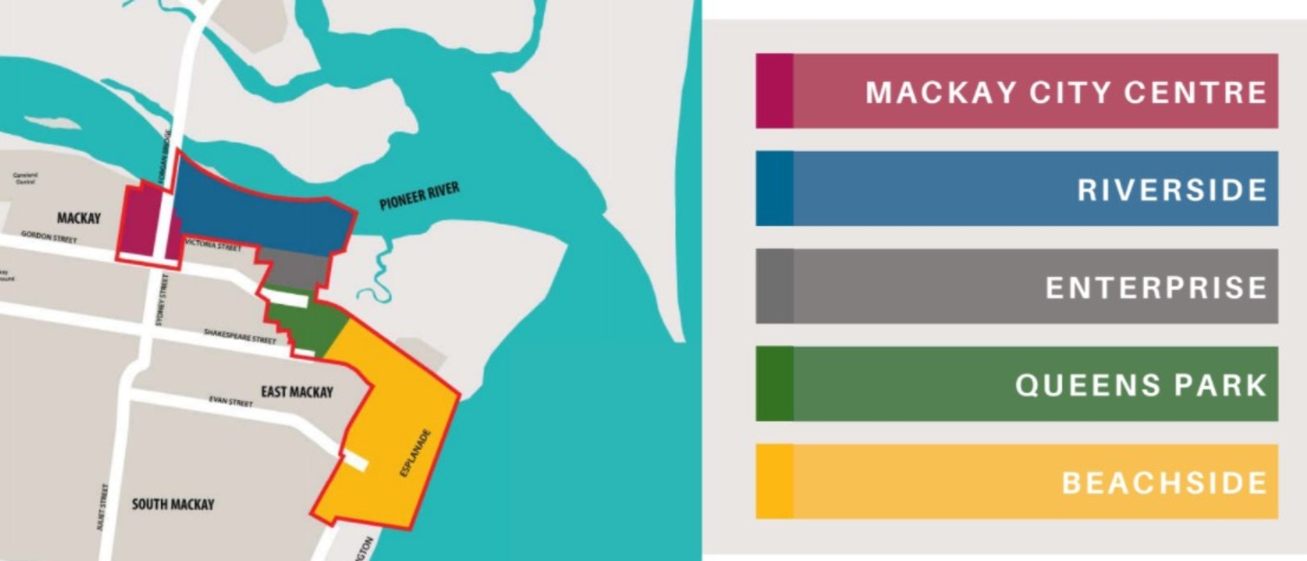 The different components of the Mackay Waterfront Priority Development. Picture: Supplied