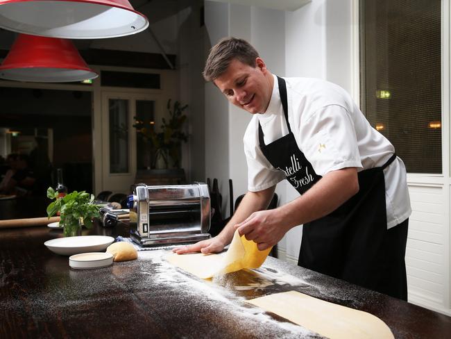 Fratelli Fresh executive chef Gabor Denes making fresh pasta ahead of National Pasta Day. Picture: Jane Dempster