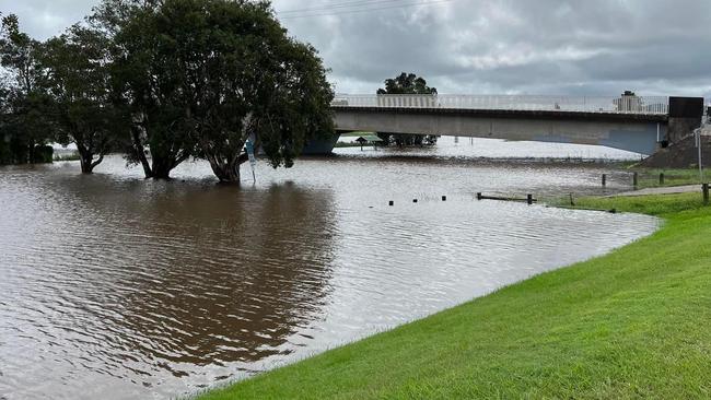 A prediction for Raymond Terrace will be made once levels are observed upstream. Picture: Meryl Swanson MP Facebook page.