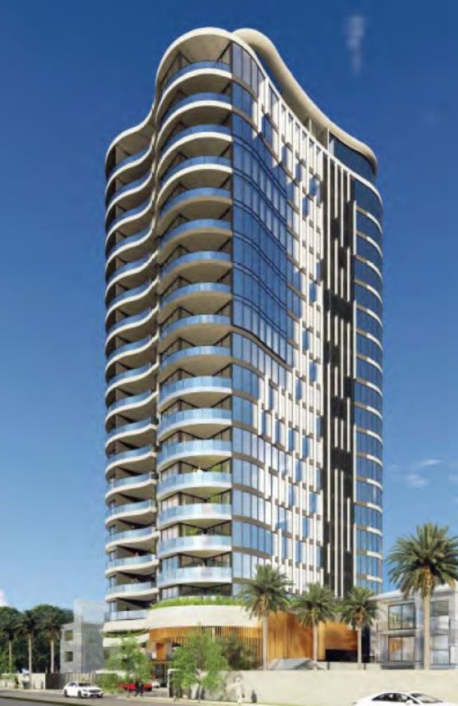 The proposed Second Ave tower for Broadbeach, being developed by Jim Raptis