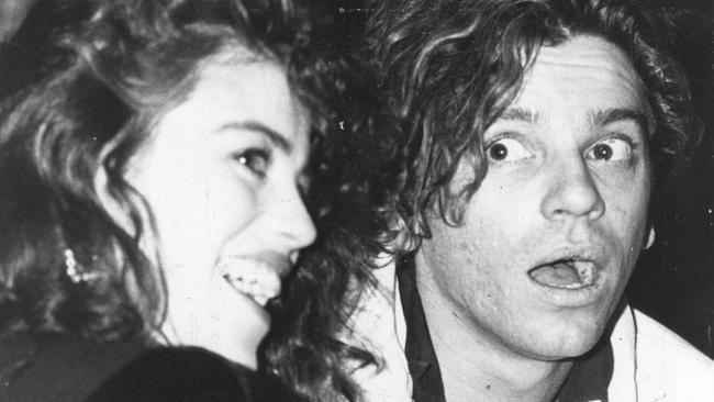 Michael Hutchence with girlfriend Michele Bennett at the Countdown Awards 1986.