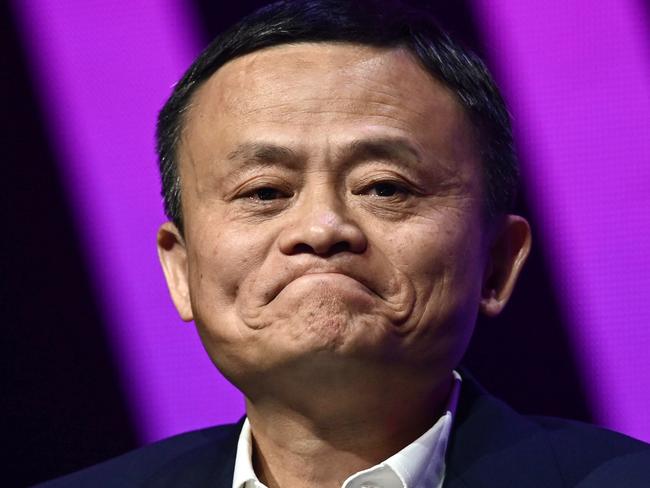 Jack Ma, CEO of Chinese e-commerce giant Alibaba, speaks during his visit at the Vivatech startups and innovation fair, in Paris on May 16, 2019. (Photo by Philippe LOPEZ / AFP)