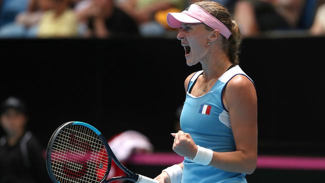 Kristina Mladenovic got France off to a flying start in the Fed Cup final. Picture: Getty Images