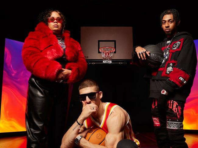Embargoed for The Daily Telegraph. (left - right) Barkaa, Chillinit and Sahxl pictured. Three artists from Western Sydney, the hub of Australian hip hop - Chillinit, Sahxl and Barkaa - have used the sounds from a game of basketball to produce music for international video game NBA2K in a world first.