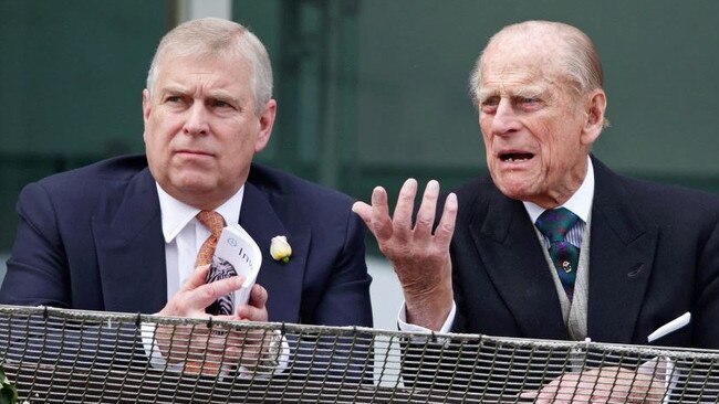 Prince Andrew with Prince Philip.