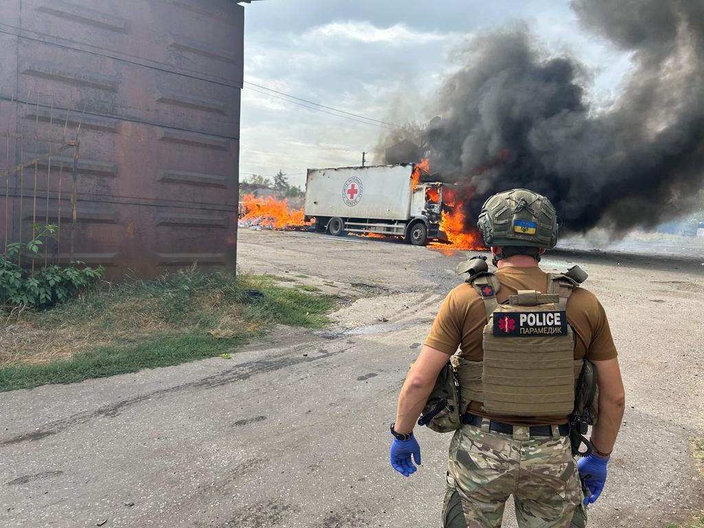Red Cross workers killed by Russian strike on aid truck