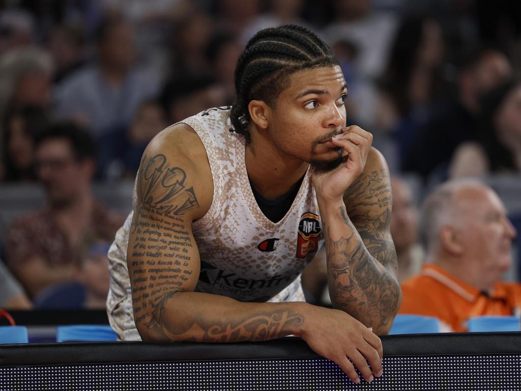 Rob Edwards looks on after being fouled out. Picture: Daniel Pockett/Getty Images.