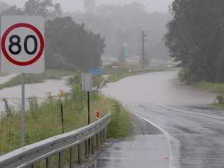 The Big River Way is closed due to flooding north of South Grafton, forcing McAuley Catholic College to close for the day. Photo Adam Hourigan / The Daily Examiner. Picture: Adam Hourigan