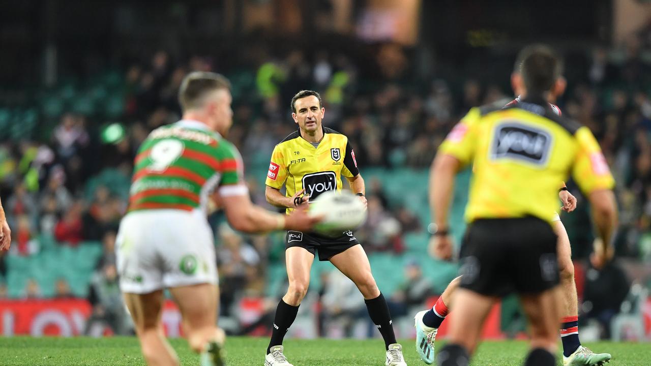 Would a return to the two-referee system be the solution to the NRL’s officiating woes? Picture: NRL Imagery