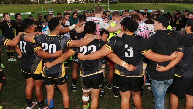 The Rats and Penrith after a game of Shute Shield back in 2017. Pic: Karen Watson.