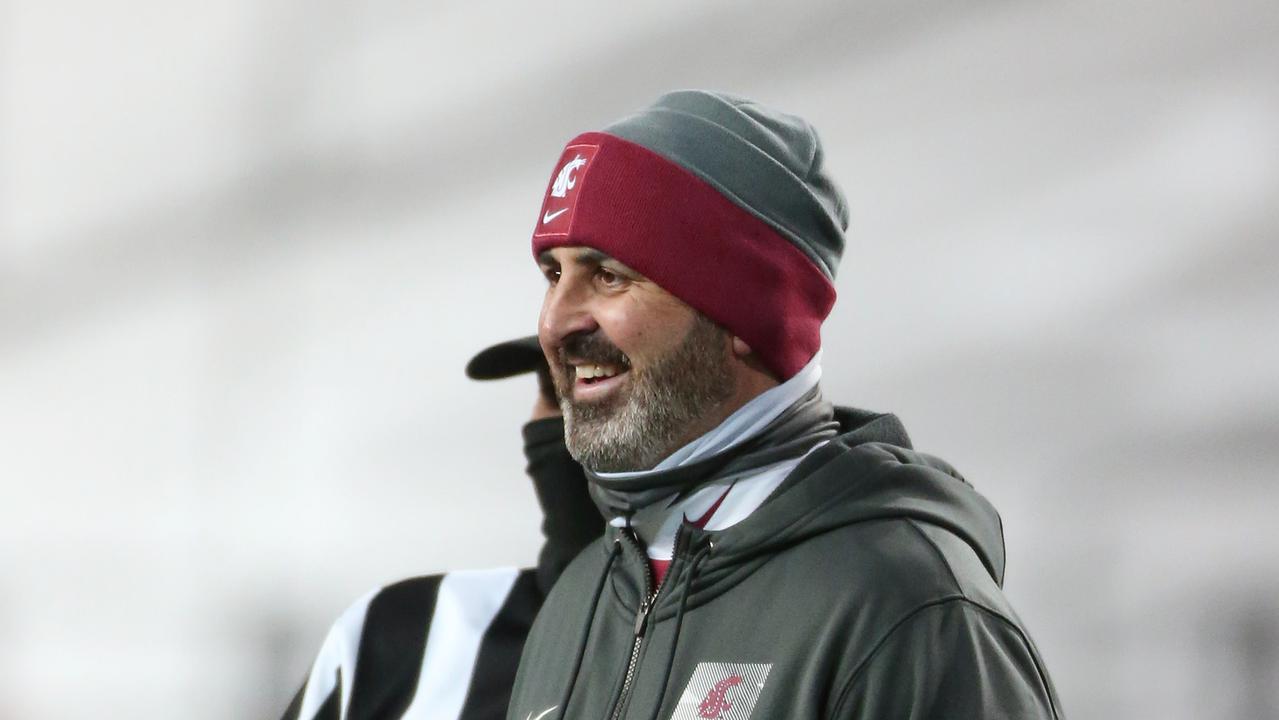 Washington State coach Nick Rolovich has been sacked for refusing to get vaccinated. (Photo by William Mancebo/Getty Images)