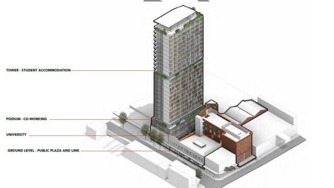 Artist's impression of how the student tower could look.