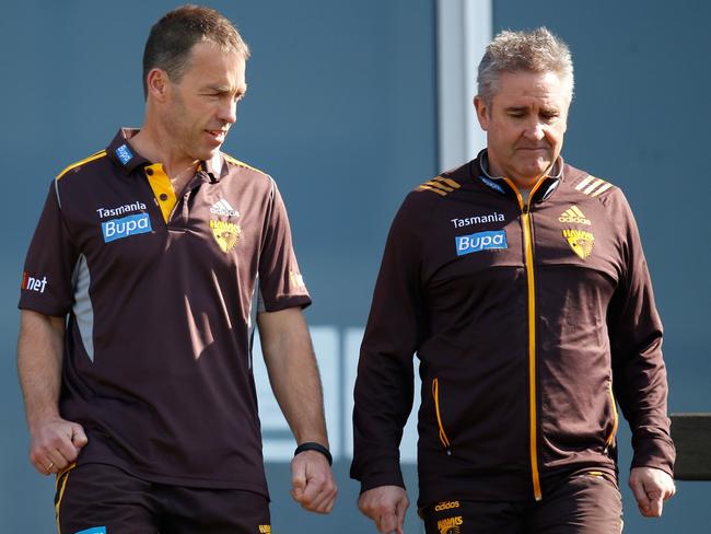 Alastair Clarkson and Chris Fagan during their time at Hawthorn. Picture: Michael Willson/AFL Media