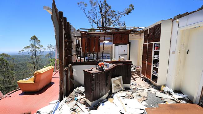 Len la Tours house was totally destroyed by deadly storms over the holidays in south-east Queensland. Picture: NCA NewsWire / Scott Powick