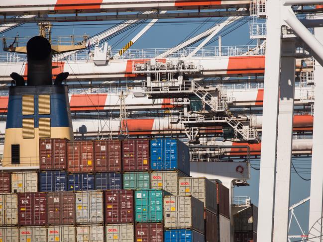 MELBOURNE, AUSTRALIA - NewsWire Photos APRIL 30, 2021: Generic images of Ports, Docks, Cranes and shipping containers in Footscray docking yards. Picture: NCA NewsWire / Paul Jeffers