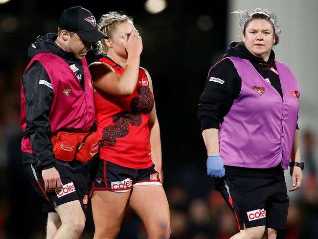 Daria Bannisters was one of three AFLW players to suffer an ACL injury in round seven. Picture: Michael Willson/AFL Photos via Getty Images