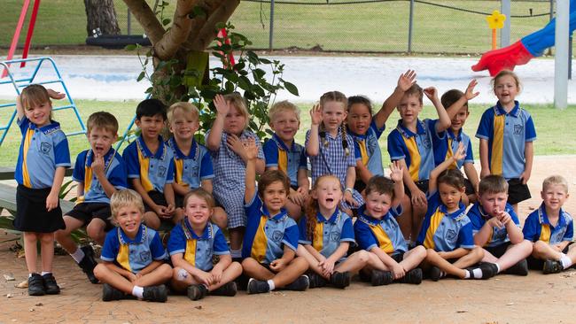 Many of the little tricks teachers tried to get focused faces didn’t go as planned, much like those tried for these Kalkie State School preps.