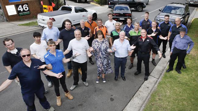 Bulleen business owners protest in Greenaway street are furious at the treatment they have received. Picture: David Caird