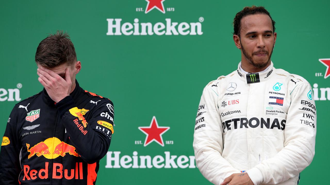 Lewis Hamilton was the beneificary after Max Verstappen was taken out while leading the Brazilian GP.