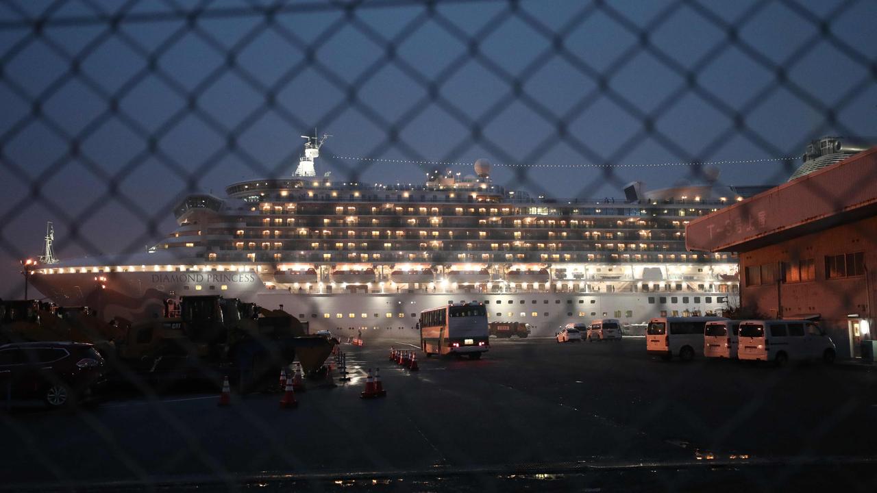 The Diamond Princess cruise ship in quarantine off Yokohama port. Picture: Behrouz Mehri/AFP