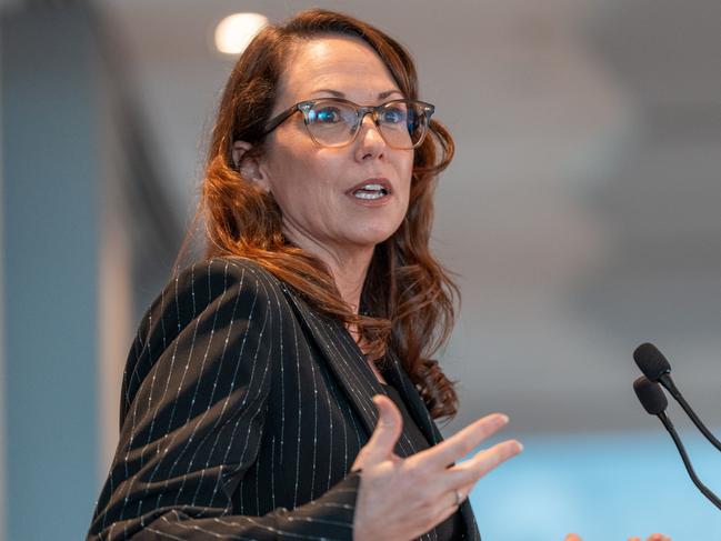 Victorian Treasurer Jaclyn Symes has left a roomful of the state’s leading property figures lost for words. Picture: Asanka Ratnayake