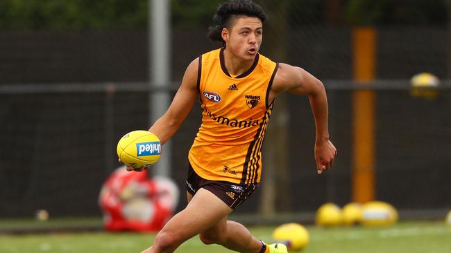 Connor Downie is trying to push into the Hawthorn senior line-up.