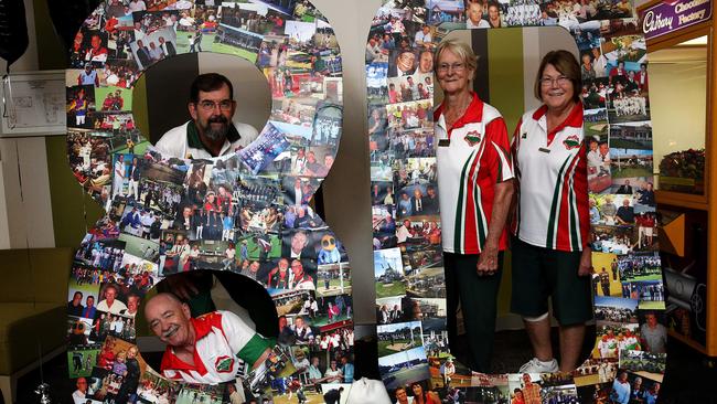 Jim Castle, Ian Haggarty, Barbara Burdack and Carle Elvin from The Hills Bowling Club. Picture: Carmela Roche